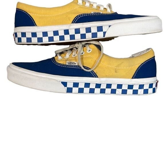Vans Era BMX Checkerboard Blue Yellow Sneakers Mens Size 10 - Picture 1 of 6